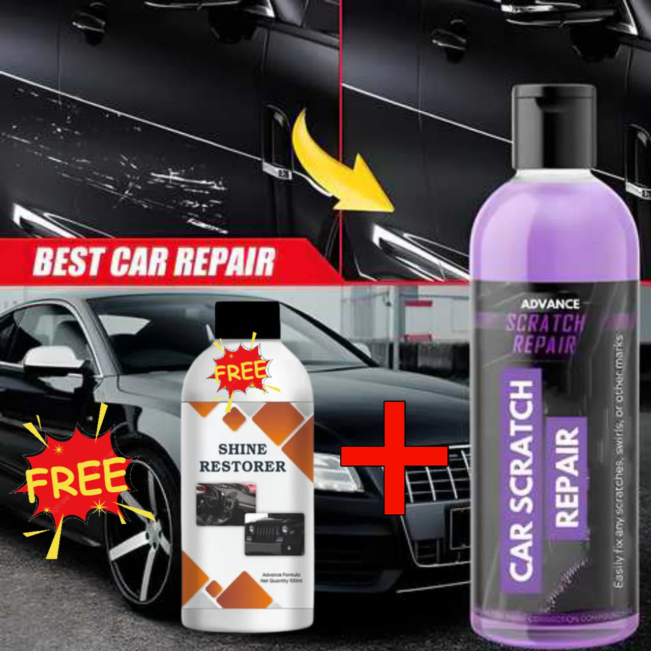 CarRenew X™ – Advanced Scratch Repair & Shine Kit | No Mechanic Needed + FREE Dashboard Polish