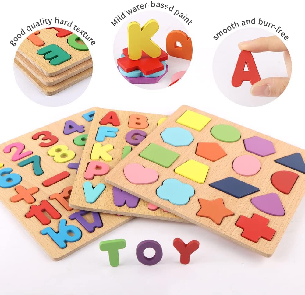 3-in-1 Smart Wooden Educational Learning Board – Numbers, Letters & Colors