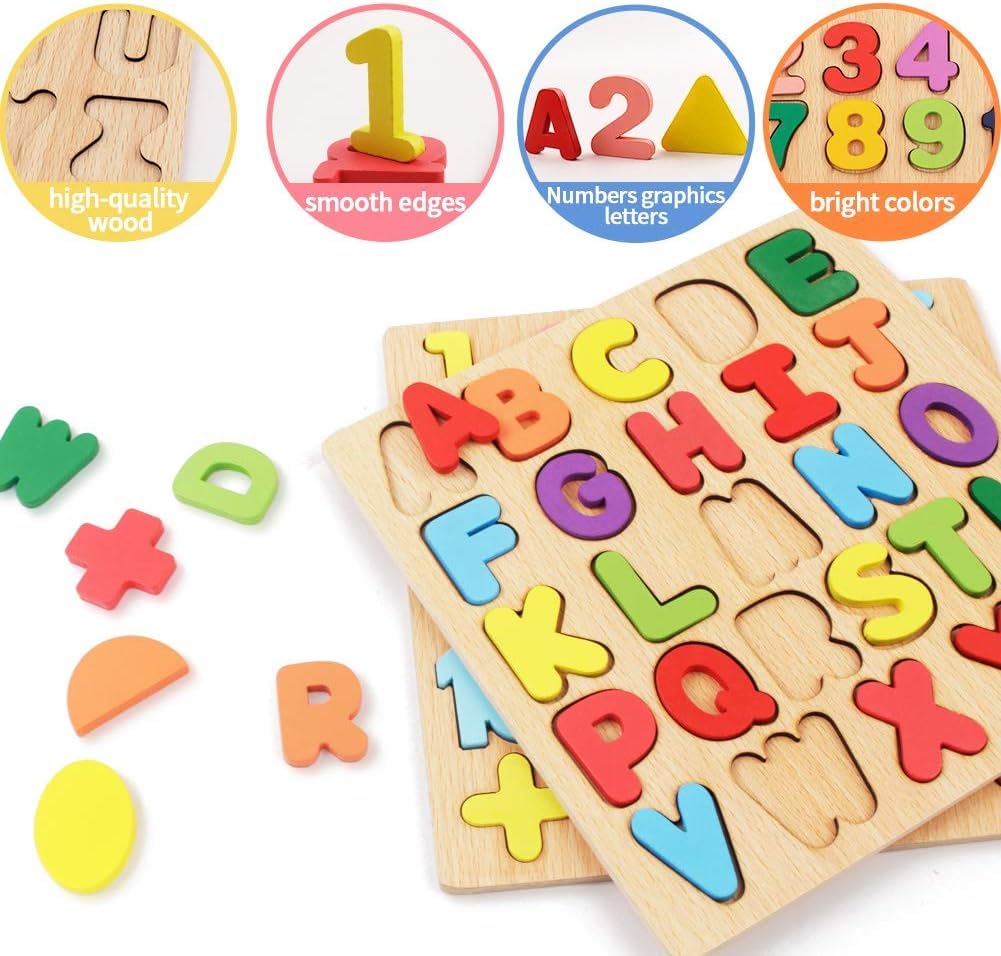 3-in-1 Smart Wooden Educational Learning Board – Numbers, Letters & Colors