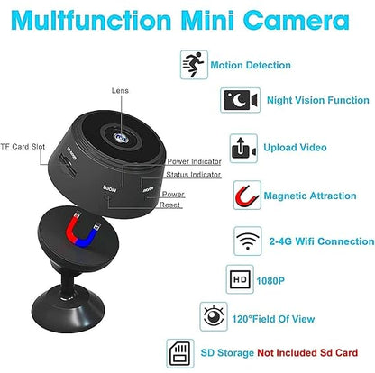 SpyEye™ 2025 Mini Wireless Security Camera – Ultimate 24x7 Protection for Your Car, Home & Shop