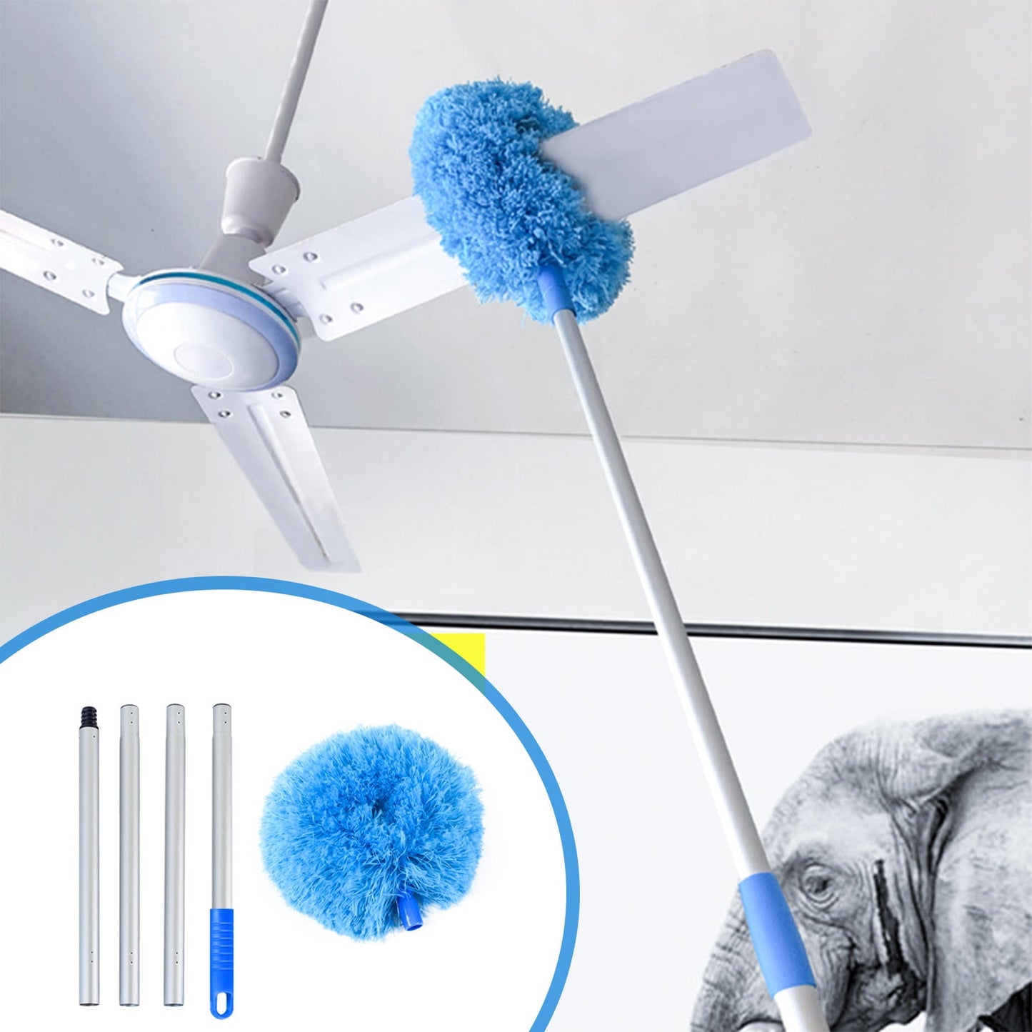 ISB Washable & Adjustable Double-Sided Ceiling Fan Cleaner Duster