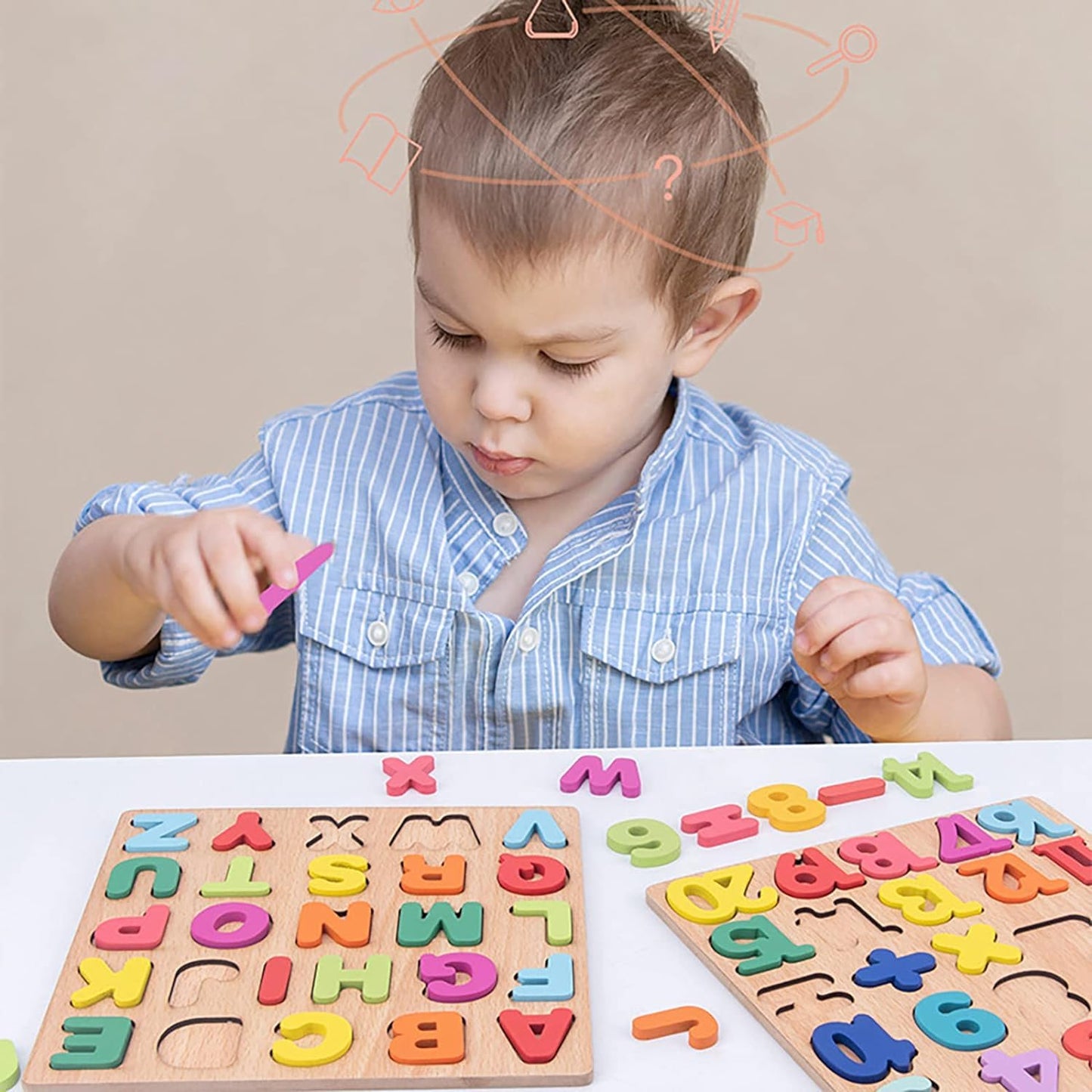 3-in-1 Smart Wooden Educational Learning Board – Numbers, Letters & Colors