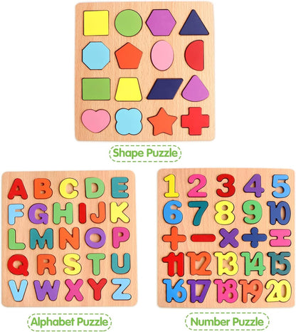 3-in-1 Smart Wooden Educational Learning Board – Numbers, Letters & Colors