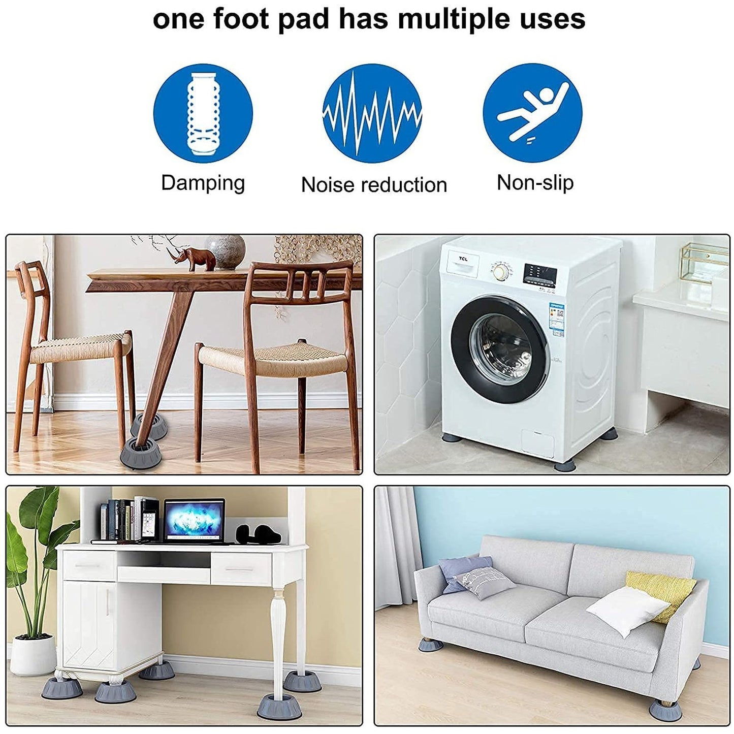 SilentWash™ Anti-Vibration Suction cup Feet – No More Shaking & Noise for Your Washing Machine